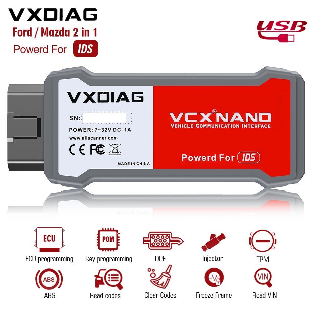 VXDIAG VCX NANO for Ford/Mazda V129 OBD2 Scanner J2534 VCI programming –  Global Commerce CA