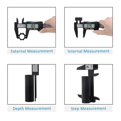 Digital Caliper, 0-6" Calipers Measuring Tool - Electronic Micrometer Caliper with Large LCD Screen, Auto-Off Feature, Inch and Millimeter Conversion