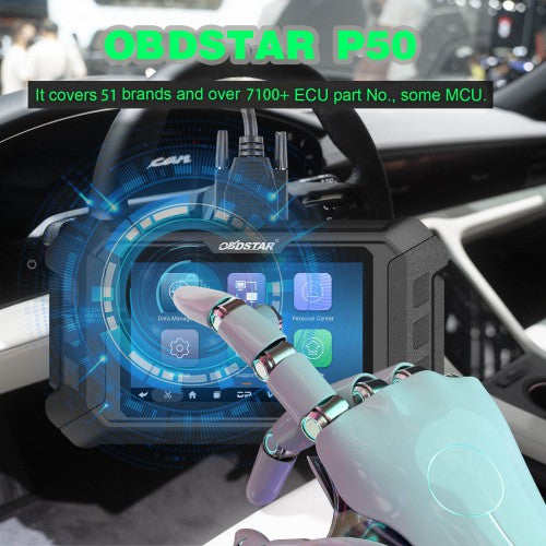 OBDSTAR P50 Airbag Reset Tool Clear Crash Data Cover 71 Brands and Over 9500 ECU Part No. by OBD/ BENCH