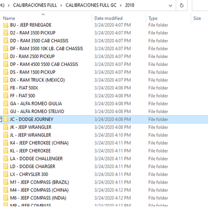 Dodge/Chrysler/Jeep/FIAT ECU ECM, ABS, BCM, TCM,+ Single YEAR and MODEL of Calibration files 2001-2020