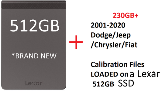 512GB Lexar SL200 SSD *NEW* + Dodge/Chrysler/Jeep/FIAT ECU ECM, ABS, BCM, TCM,+ 231GB+ of Calibration files 2001-2020
