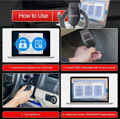 GODIAG J2534 Passthru & ELM327 Diagnose J1979 Diagnostic Cable