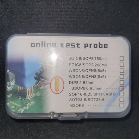 TSSOP8 0.65MM Test Clip Probe PUSH style For EEPROM 93CXX/25CXX/24CXX in circuit EEPROM reader/programming