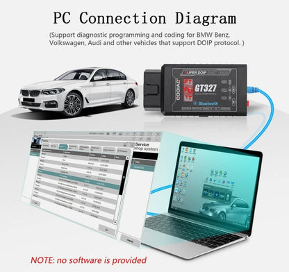 GODIAG GT327 SUPER ELM327v1.5 Bluetooth 4.0 OBDII Scanner Support DOIP ENET with Voltage Display for iOS/ Android/ Windows